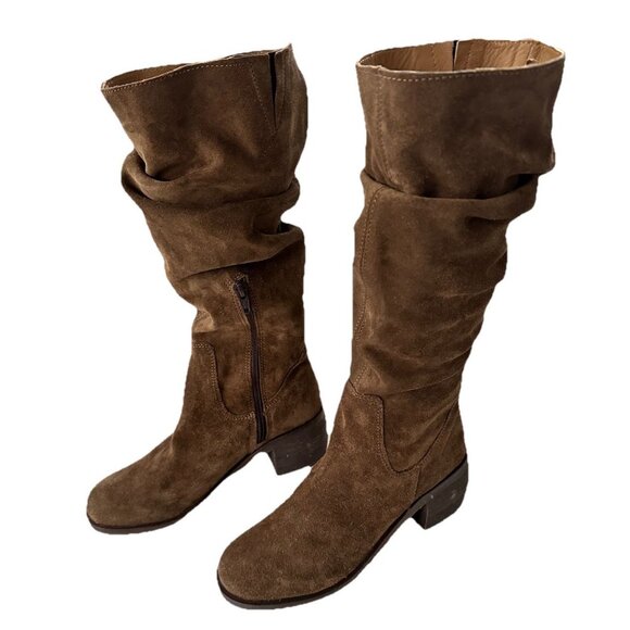 Matisse Alicante Chestnut Brown Suede Slouchy Heeled Knew High Boot NEW Size 6.5 - Picture 1 of 7